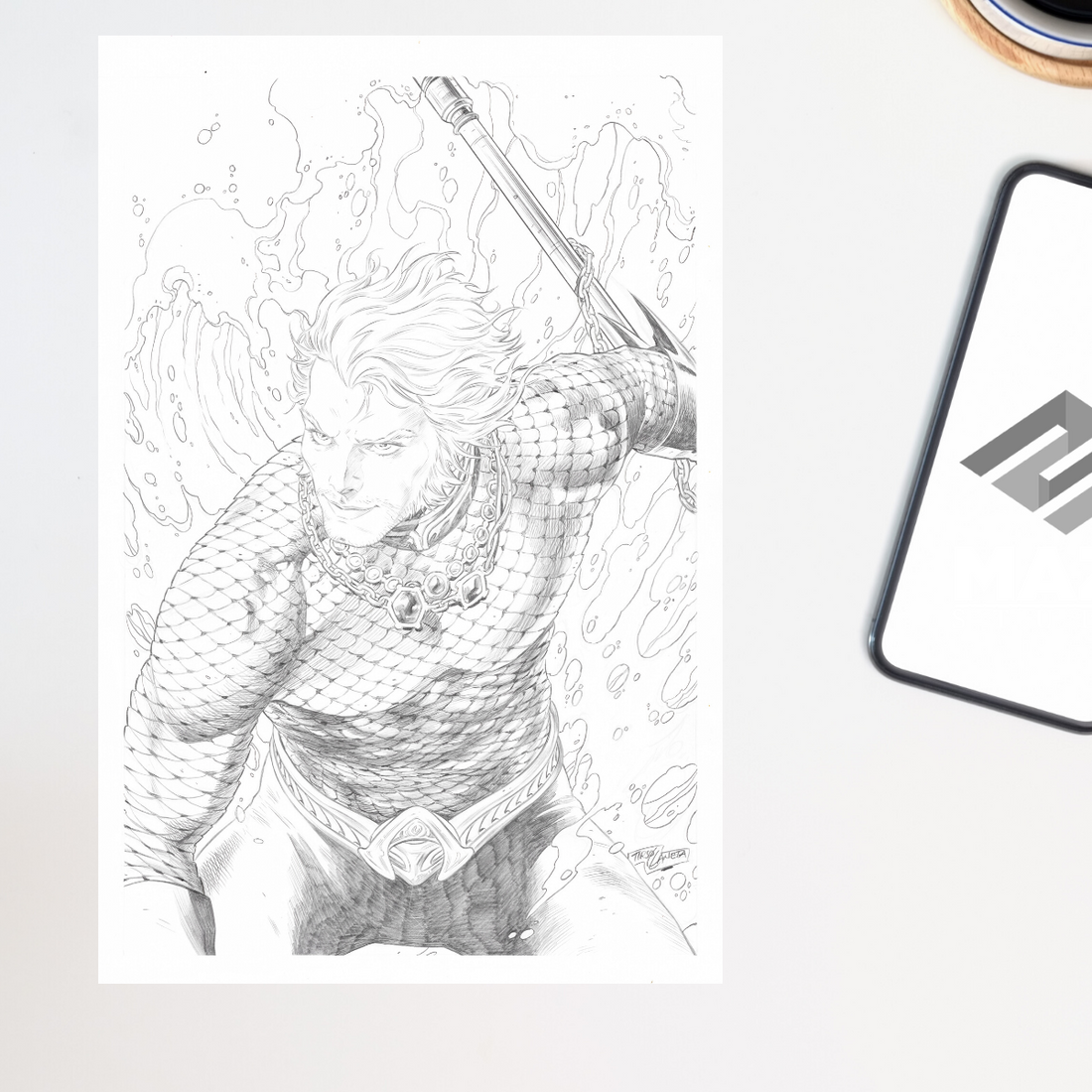 Aquman Original Pencils by Tirso Llaneta