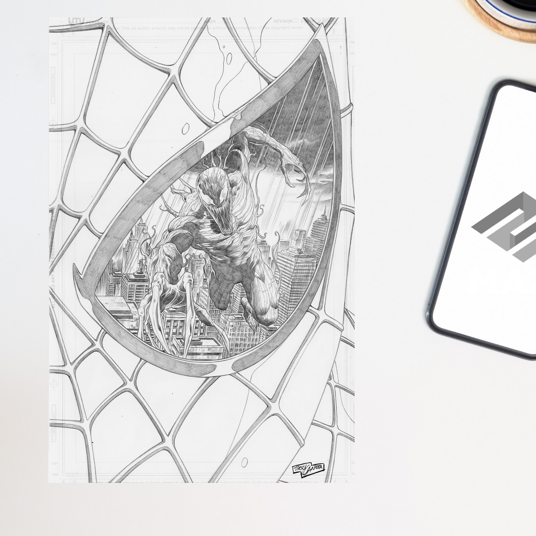 Venom and Carnage (Spider Eyes Set) Original Pencils  by Tirso Llaneta