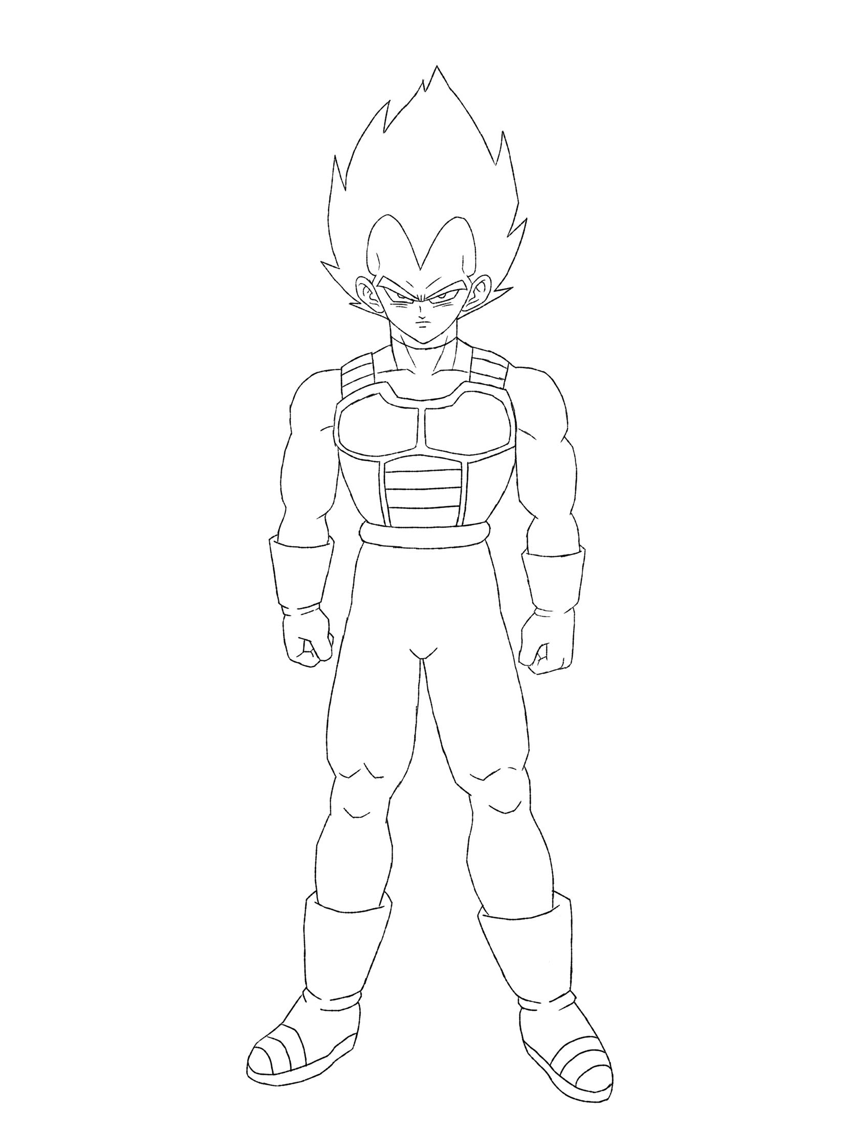 Drawing Dbz Vegeta - Goku And Vegeta Lineart, HD Png Download - kindpng